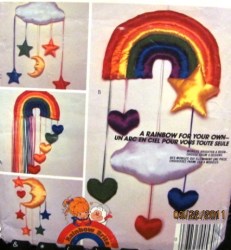 9523 80S COLORFUL RAINBOW MOON,STAR,CLOUD HEART MOBILE PATTERN